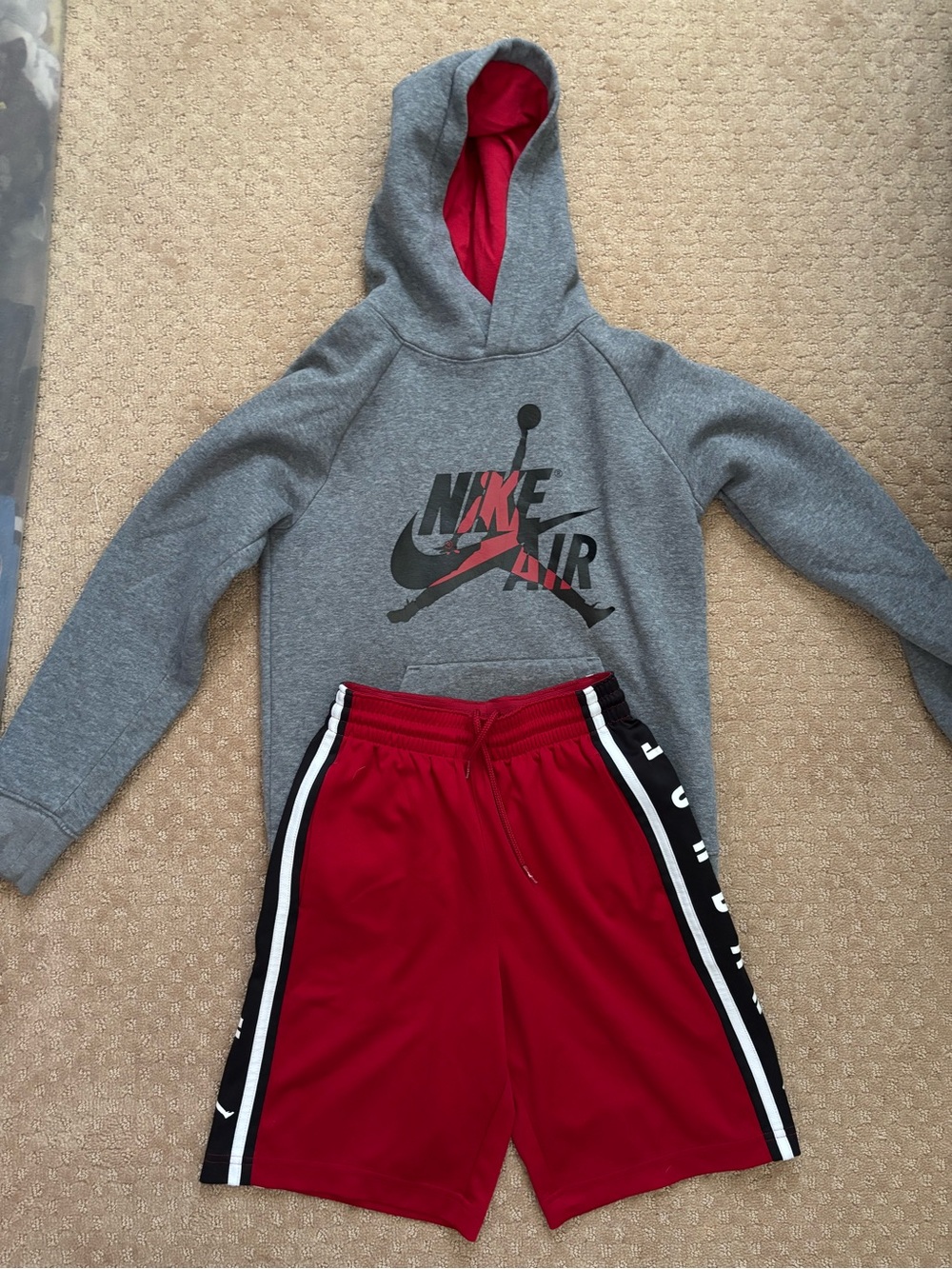 3 piece Nike outfit- Hoodie, Dri-fit Shorts and Dri-fit long sleeve